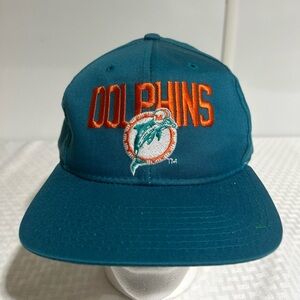 Vintage 90s New Era NFL Miami Dolphins BLUE  SnapBack Hat Cap. REALLY NICE
